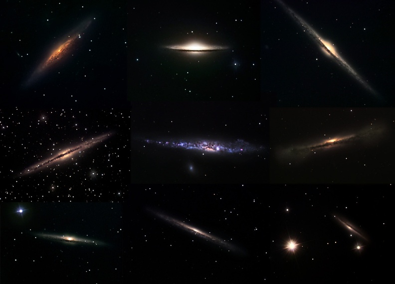Spiral Galaxies on edge